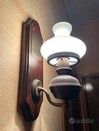 Portalampada/ lampadario in legno vintage