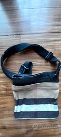 Borsa Burberry a tracolla in pelle e tessuto
