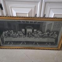 Antico grande quadro su seta, l' Ultima Cena