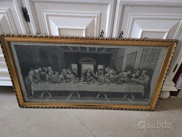 Antico grande quadro su seta, l' Ultima Cena