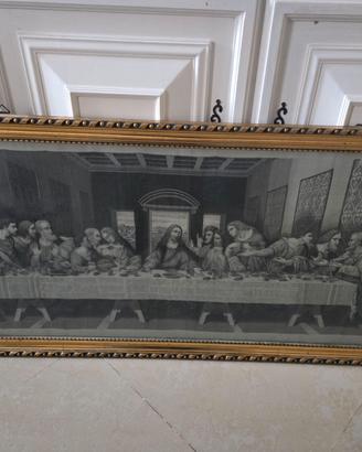 Antico grande quadro su seta, l' Ultima Cena