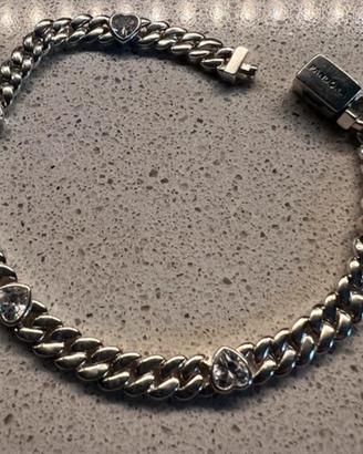 Bracciale catena maglia cubana cuori