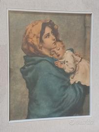 Quadro a stampa "Madonna con bambino" anni '60