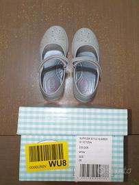 Scarpe bambina ballerine bianche, n. 28, STUPS