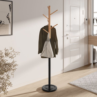 Appendiabiti in metallo nero e legno