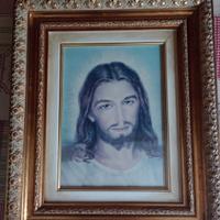 Quadro religioso con cornice lavorata – 56×47 cm