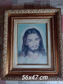 Quadro religioso con cornice lavorata – 56×47 cm