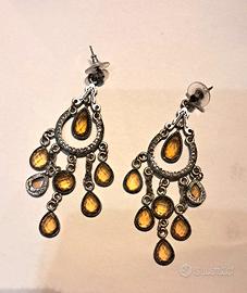 Orecchini pendenti chandelier argento anticato con
