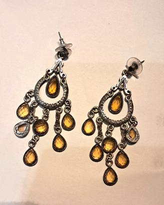 Orecchini pendenti chandelier argento anticato con