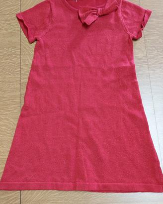 abito h@m bimba rosso glitter 6/8