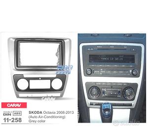 Telaio grigio radio 2-DIN per SKODA OCTAVIA 08-13 