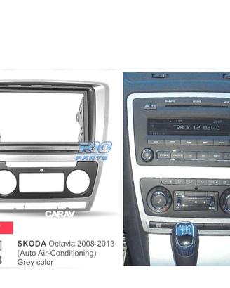 Telaio grigio radio 2-DIN per SKODA OCTAVIA 08-13 