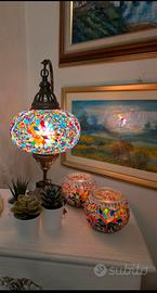 lampada da tavolo originale turca e portacandele