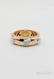 Anello oro 18 kt e diamanti scritta Chimento