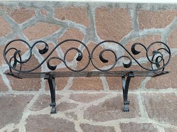 Portafioriera da parete/balcone in ferro battuto 