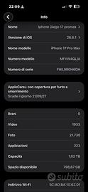 Iphone  17promax 1t