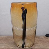 Vaso ovale in vetro vintage 