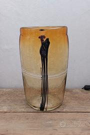 Vaso ovale in vetro vintage 