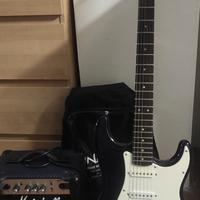 chitarra Squier by Fender bullet + ampli Marshall 