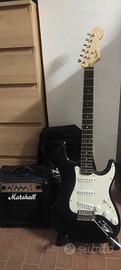 chitarra Squier by Fender bullet + ampli Marshall 