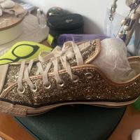 Scarpe converse glitterate oro
