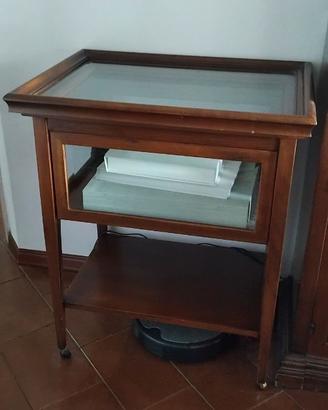 Vetrinetta/ Tavolino in legno e vetro