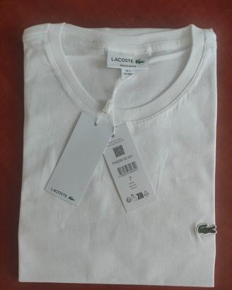 T-shirt uomo Lacoste tg 7/XXL colore bianco, 
