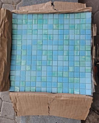 mosaico in vetro su Rete per piscina e bagno 