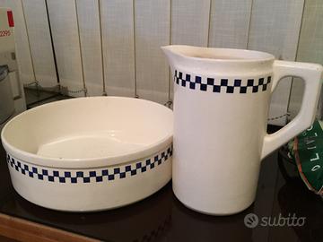 Catino e brocca ceramica fine 800