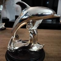 Delfino placcato argento soprammobile scultura