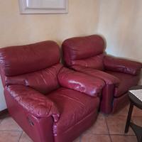 Poltrone in pelle bordeaux 