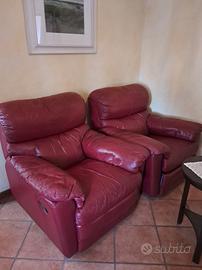 Poltrone in pelle bordeaux 