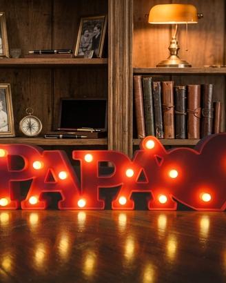 scritte led MAMMA/PAPÀ 
