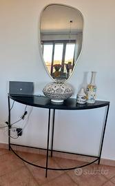 Midtown - Consolle in metallo e marmo nero