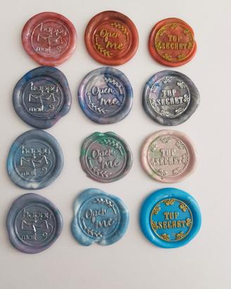 set sigilli ceralacca scrapbooking Happy mail