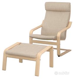 Poltrona e poggia piedi POANG Ikea DIVANO 4 POSTI