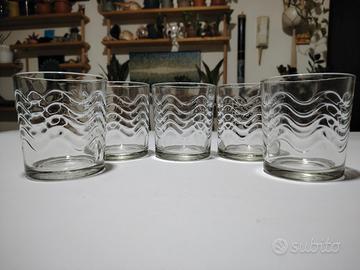 set 5 bicchieri vetro 