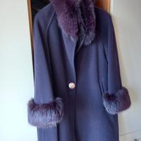 Magnifico Cappotto in lana e pelliccia di volpe