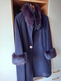 Magnifico Cappotto in lana e pelliccia di volpe