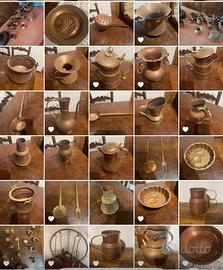 Collezione oggetti in rame