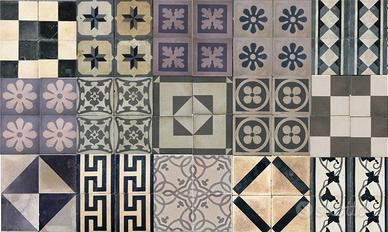 Rivestimenti in mattonelle decorate, cementine