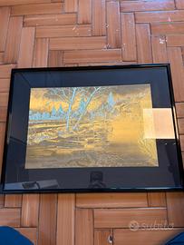 quadro incisione su lamina metallica-G. Panti 1989