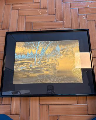 quadro incisione su lamina metallica-G. Panti 1989