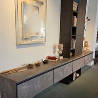 Mobile soggiorno moderno 360cm HPL e lamianto Noce