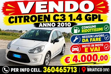 CITROEN C3 1.4 GPL ANNO 2010 KM 105000