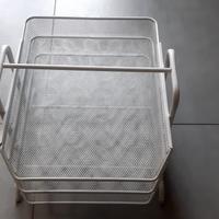 Vassoio Carrello portadocumenti in metallo bianco