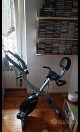 Cyclette Pieghevole con Schienale, Fasce Elastiche