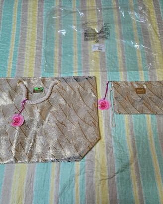 BORSA MARE CAMOMILLA PIUME SABBIA A COLORI