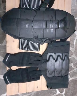 paraschiena +fascia  e guanti moto