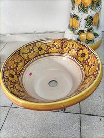 lavabo in ceramica decorato a mano 